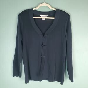 Exclusively Misook Black Knit Cardigan Size Large